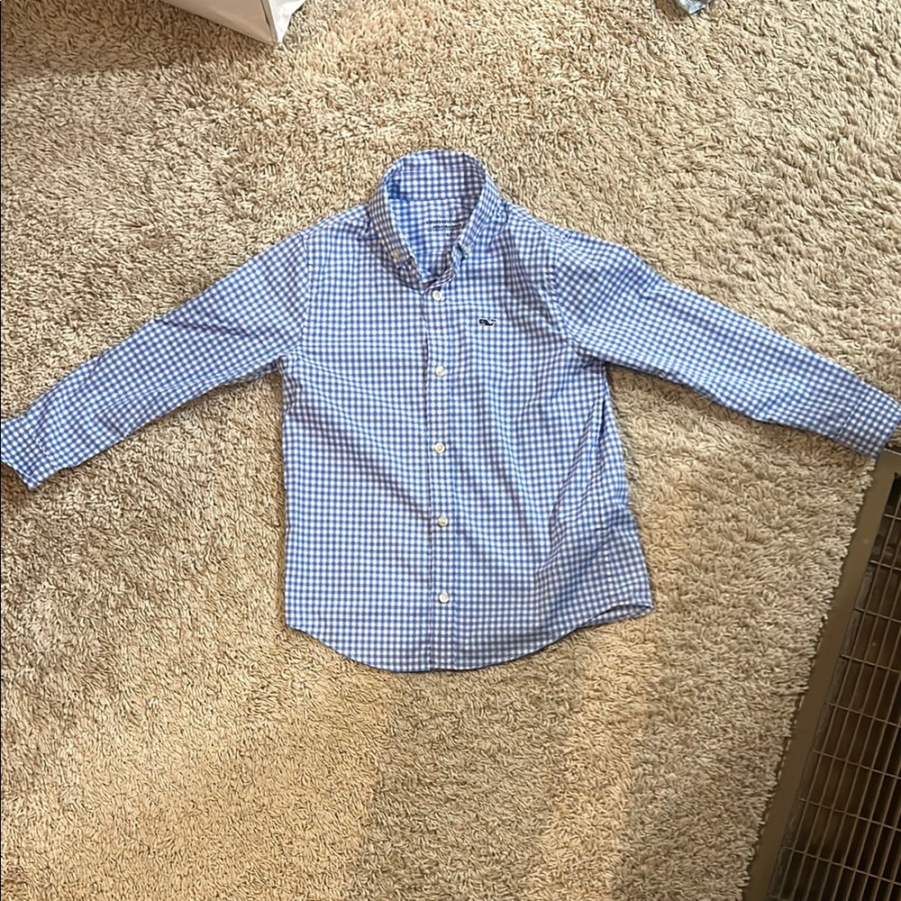 vineyard vines kids Blue Checkered Button-Up Shirt